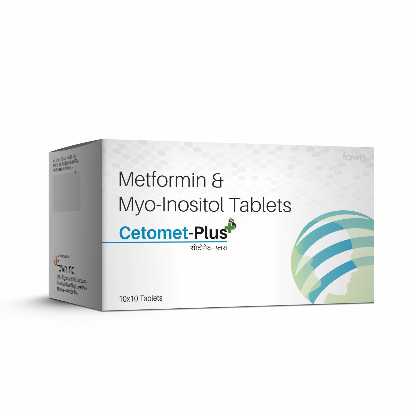 Metformin & Myo-Inositol Hydrochloride Tablets - CETOMET PLUS - Fawn Incor