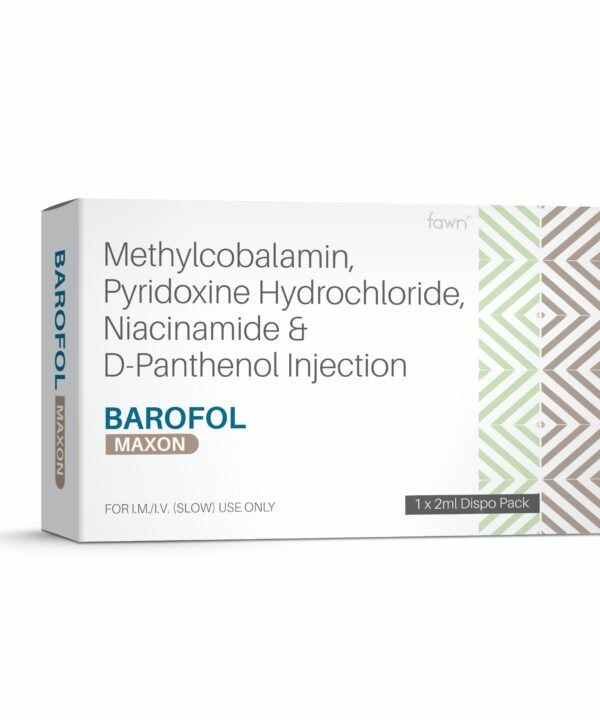 Methylcobalamin Pyridoxine Hydrochloride Niacinamide & D-Panthenol Injection - BAROFOL MAXON - Fawn Incor
