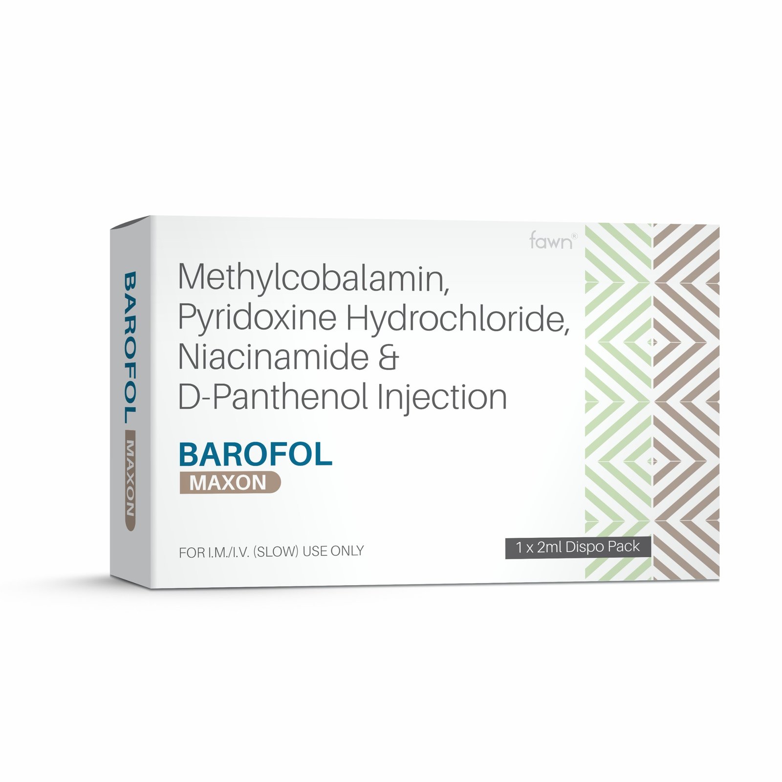 Methylcobalamin Pyridoxine Hydrochloride Niacinamide & D-Panthenol Injection - BAROFOL MAXON - Fawn Incor