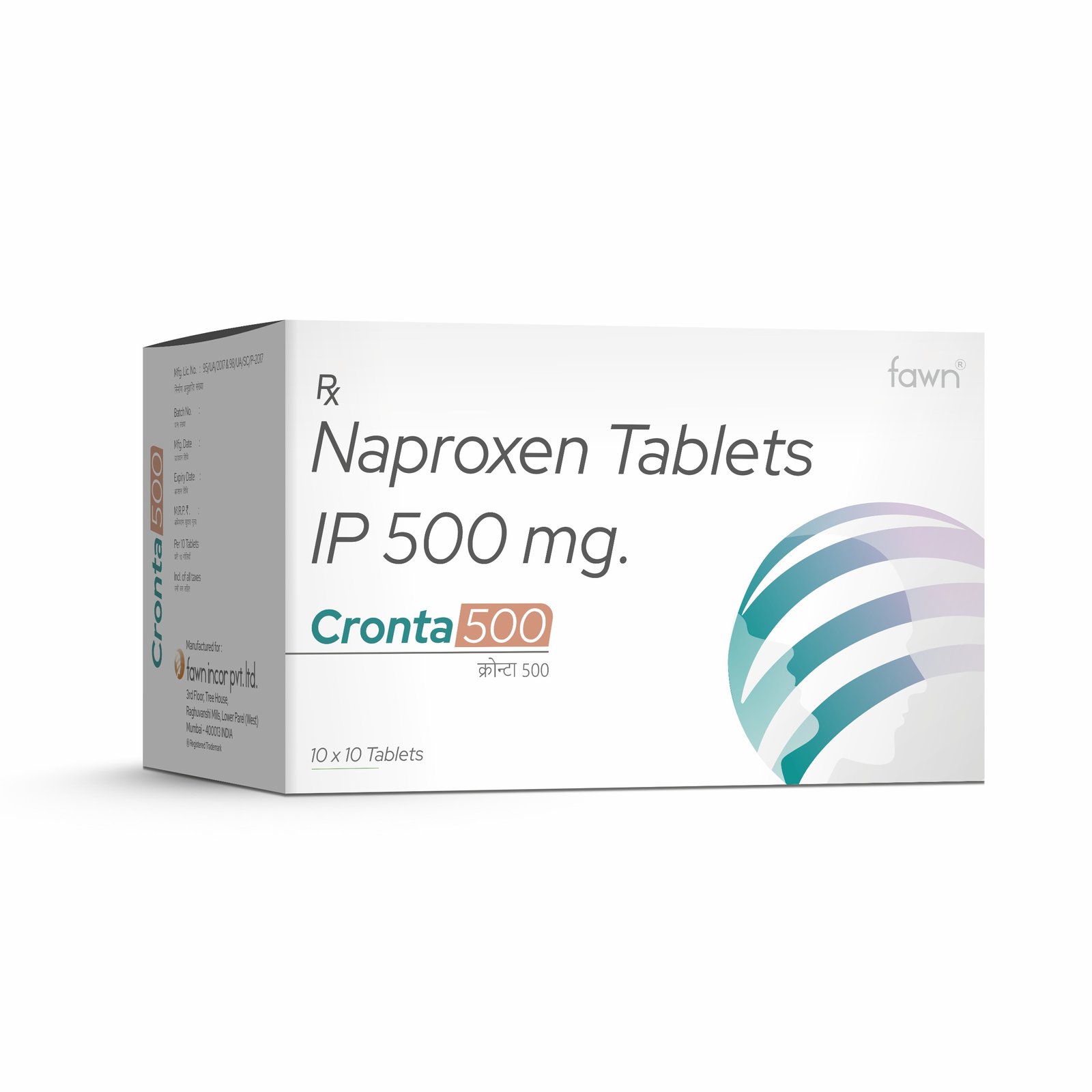 Naproxen Tablets IP 500 Mg - CRONTA 500 - Fawn Incor