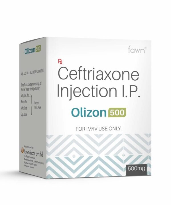Ceftriaxone Injection IP 500 Mg - OLIZON 500 - FAWN Incor