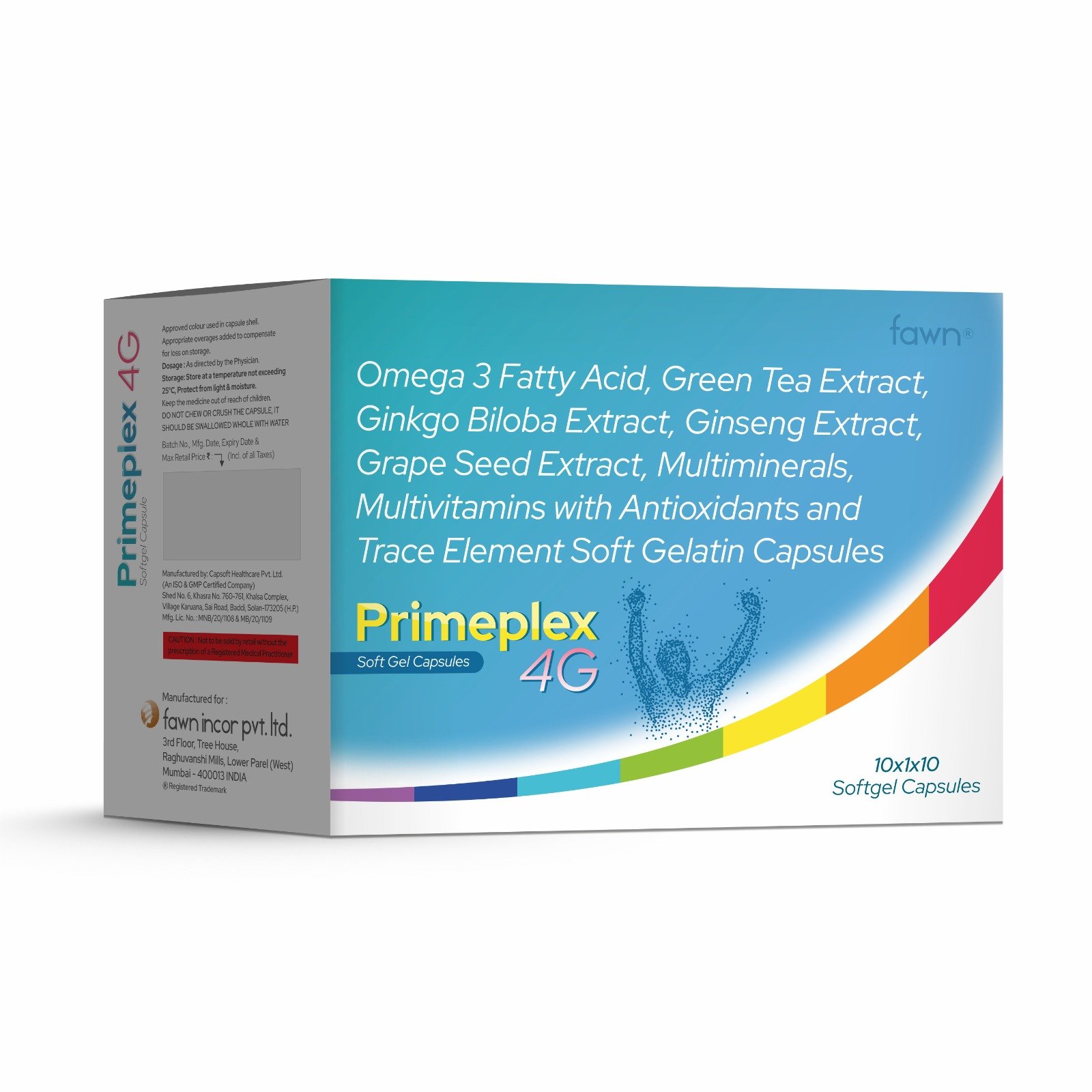 Omega 3-Fatty Acid, Green Tea Extract, Ginkgo Biloba, Ginseng, Grape seed Extract, Antioxidants, Vitamins & Minerals - PRIMEPLEX 4G