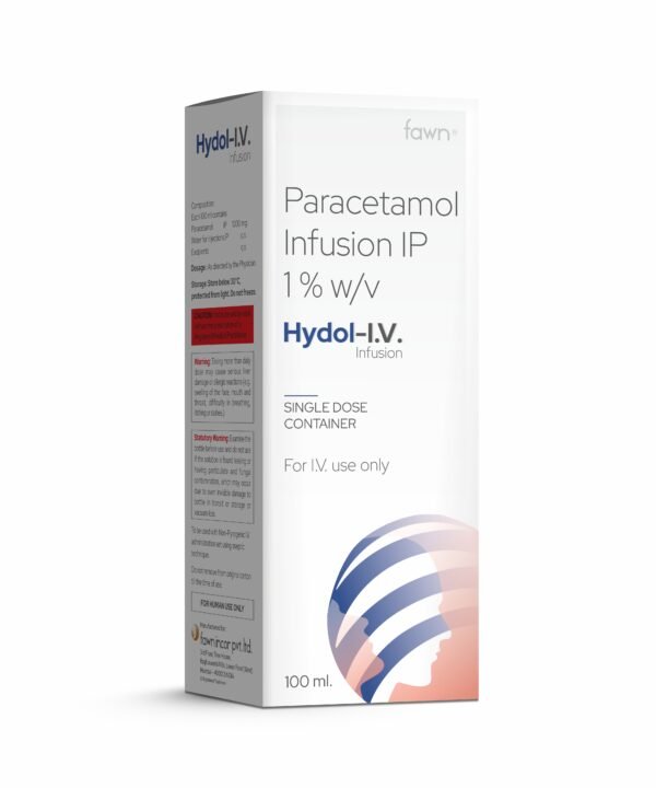 Paracetamol Infusion IP 1.0% wv - HYDOL I.V - Fawn Incor