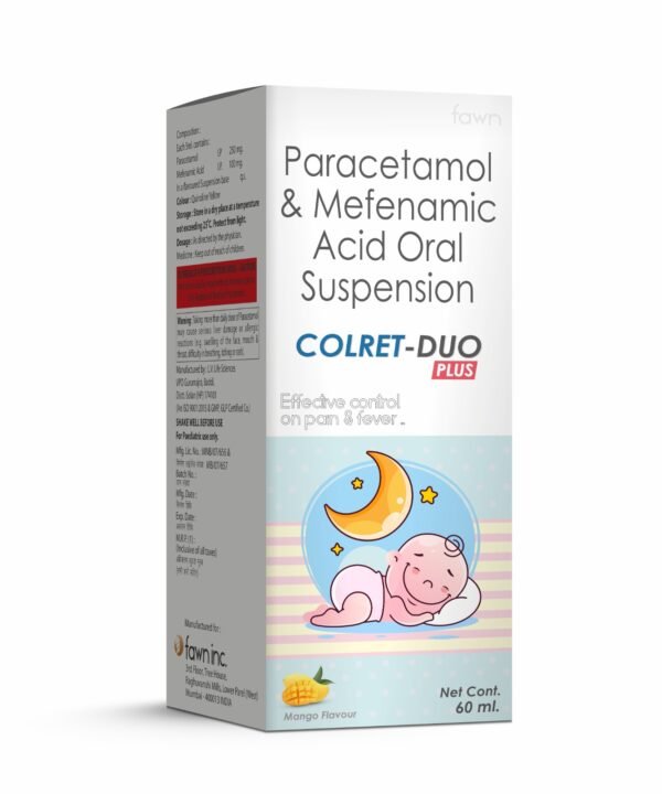 Paracetamol & Mefenamic Acid Oral Suspension - COLRET DUO PLUS