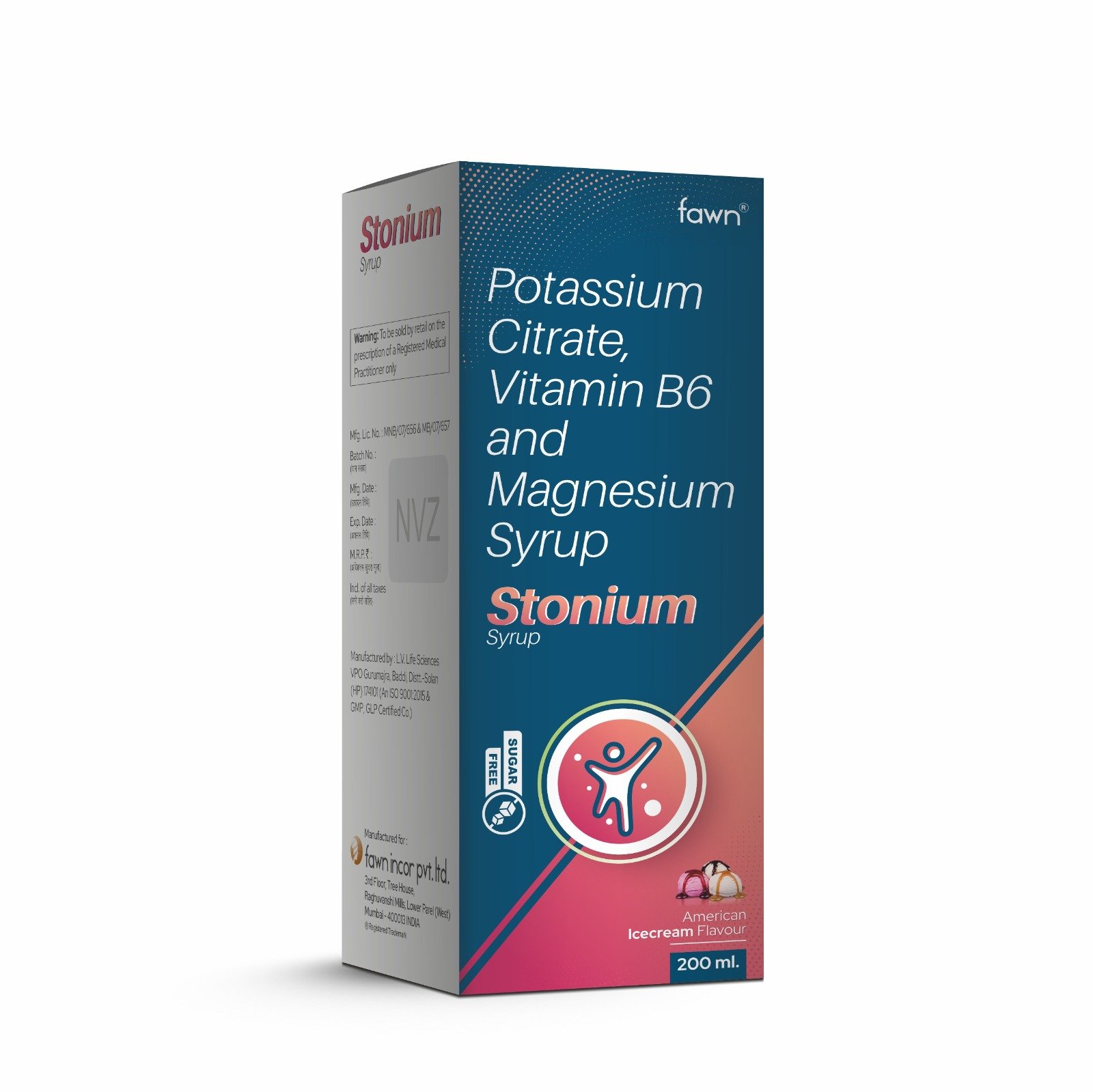 Fawn Incor - Potassium Citrate, Vitamin B6 & Magnesium Syrup - STONIUM Syrup