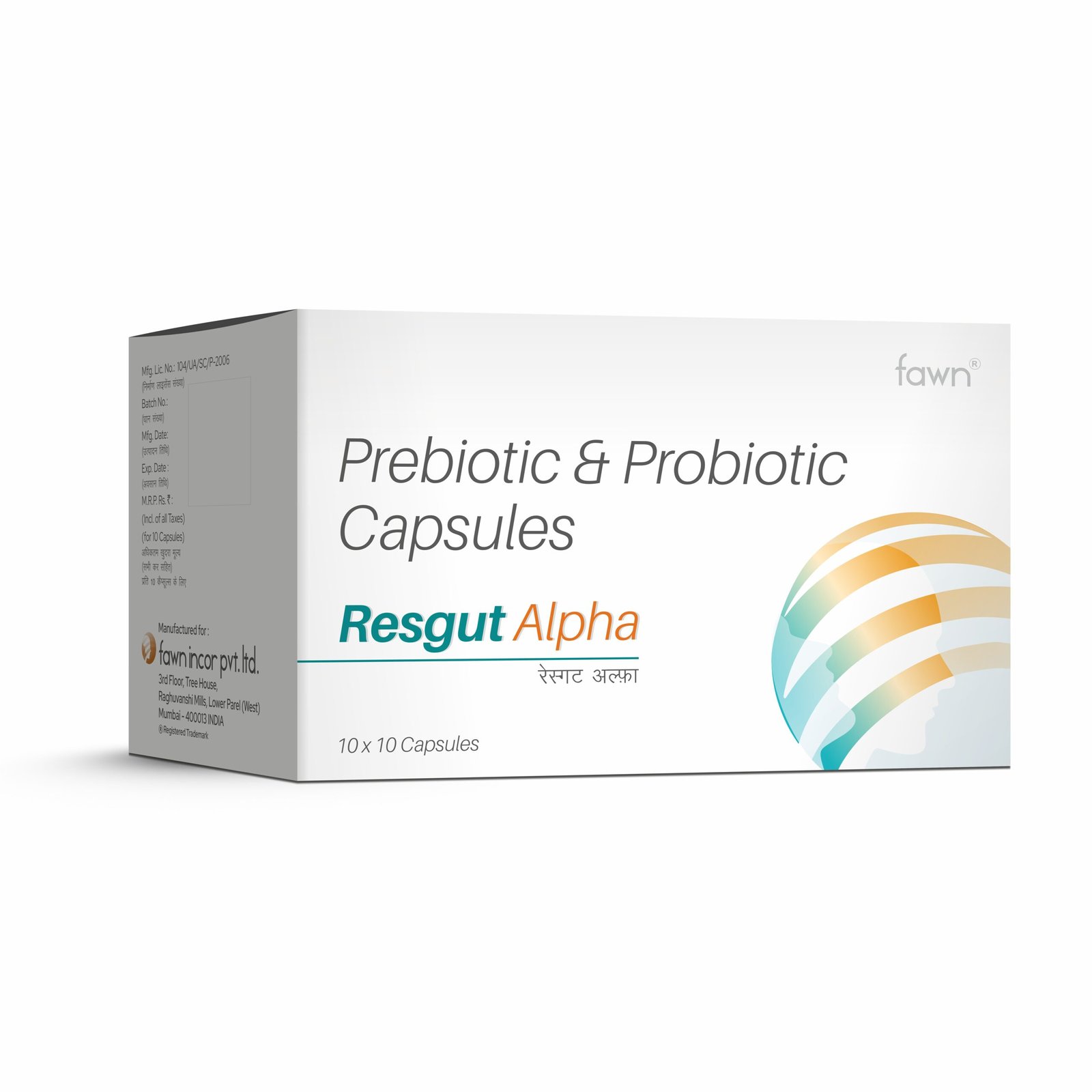 Prebiotic & Probiotic Capsules - RESGUT ALPHA - Fawn Incor
