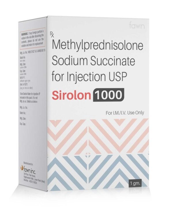 Methylprednisolone Sodium Succinate for Injection USP - SIROLON 1000