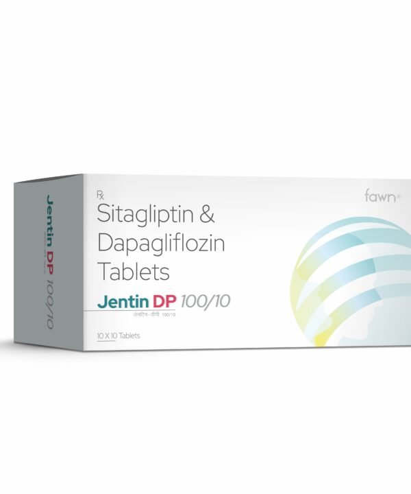 Sitagliptin & Dapagliflozin Tablets - JENTIN DP 100-10 - Fawn Incor