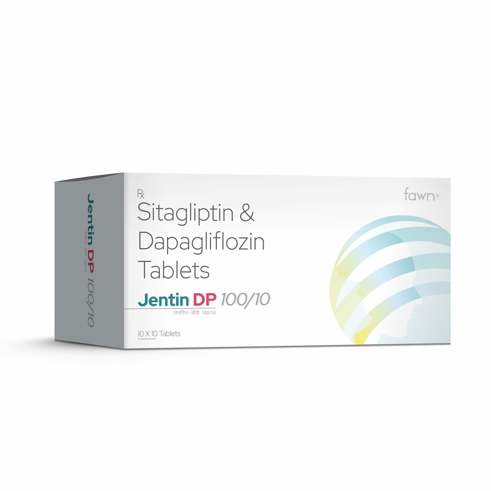 Sitagliptin & Dapagliflozin Tablets - JENTIN DP 100-10 - Fawn Incor