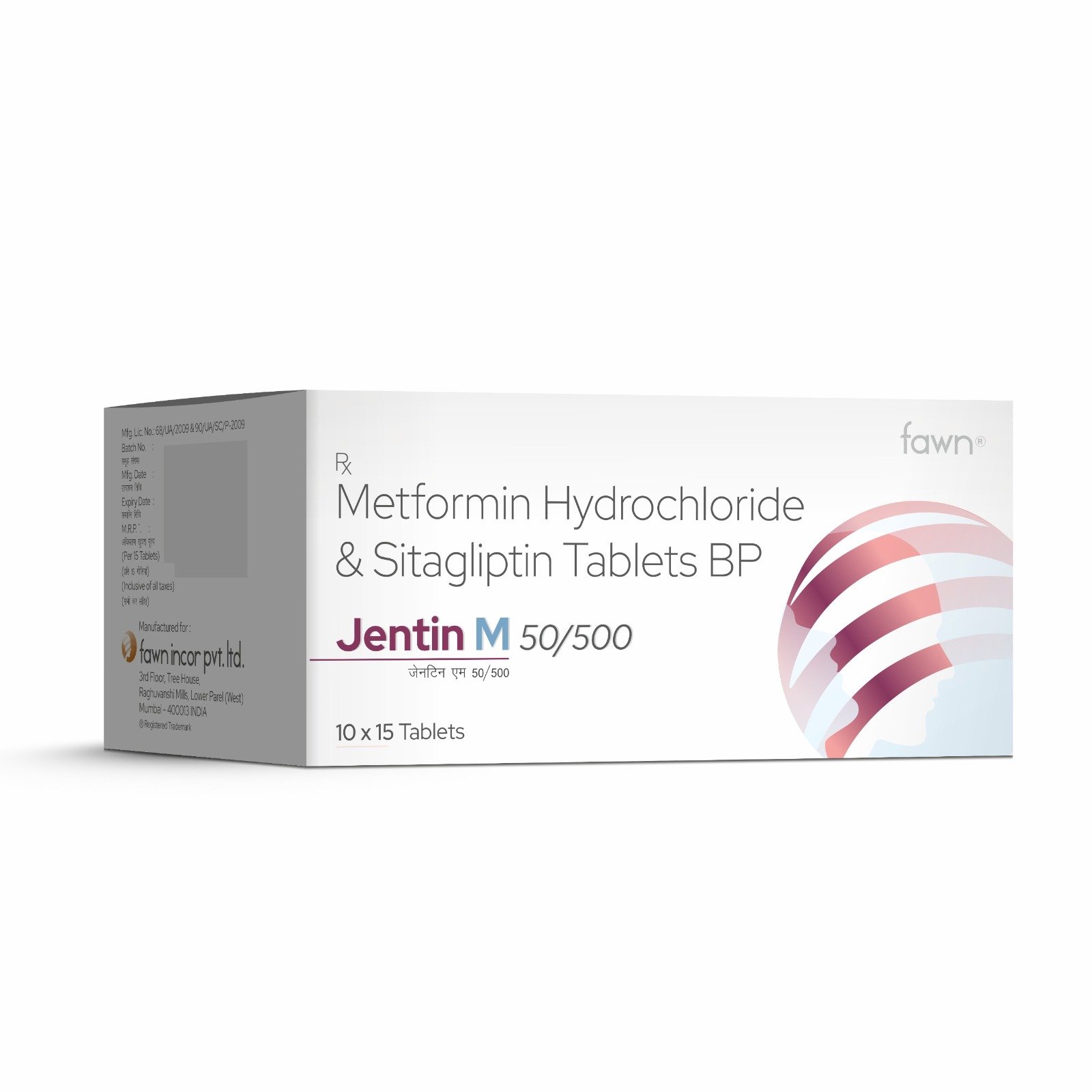 Sitagliptin Phosphate & Metformin Hydrochloride Tablets – JENTIN M 50-500 - Fawn Incor