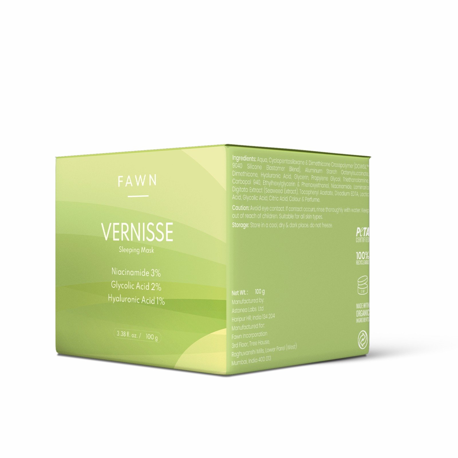 Fawn Incor - Sleeping Mask with Niacinamide & Glycolic Acid - VERNISSE Sleeping Mask