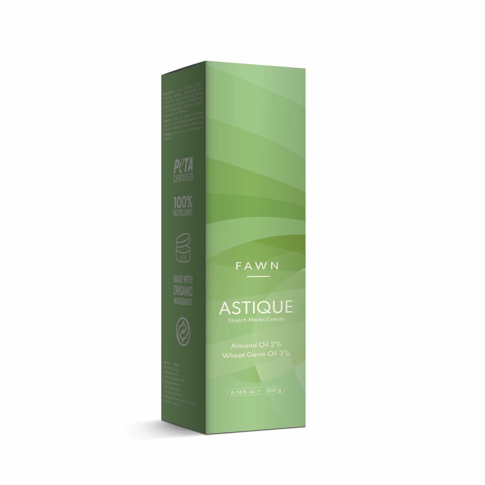 Fawn Incor - Stretch Marks Cream with Almond & Wheat Germ Oil - ASTIQUE