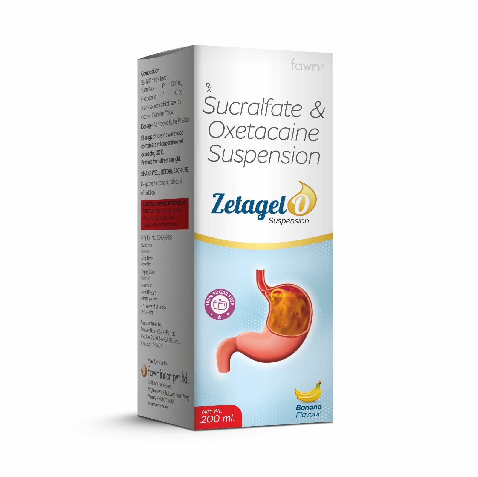 Sucralfate & Oxetacaine Oral Suspension – ZETAGEL O - Fawn Incor