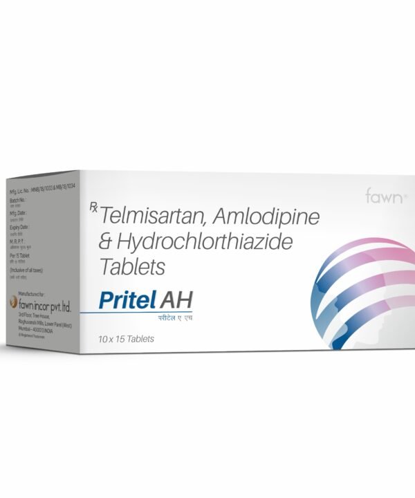 Telmisartan 40 MG + Amlodipine 5 MG + Hydrochlorothiazide 12.5 MG Tablets - PRITEL AH - Fawn Incor