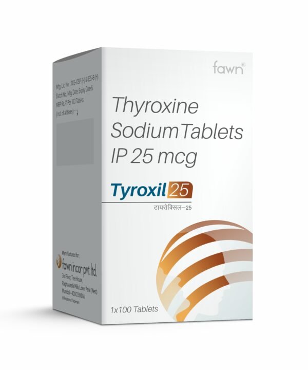 Thyroxine Sodium Tablets IP 25 Mcg - TYROXIL 25 - Fawn Incor