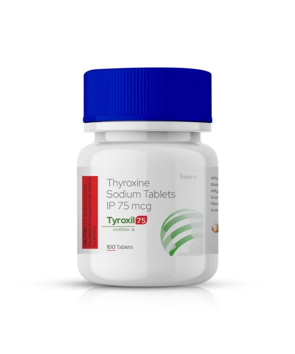 Thyroxine Sodium Tablets IP 75 MCG - TYROXIL 75 - Fawn Incor