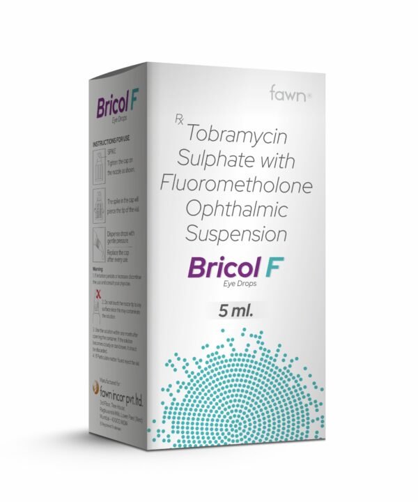 Tobramycin Sulphate with Fluorometholone Ophthalmic Suspension - BRICOL F Eye Drop - Fawn Incor