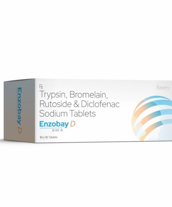 Trypsin Bromelain Rutoside Trihydrate & Diclofenac Sodium Tablets - ENZOBAY D Tablets - Fawn Incor