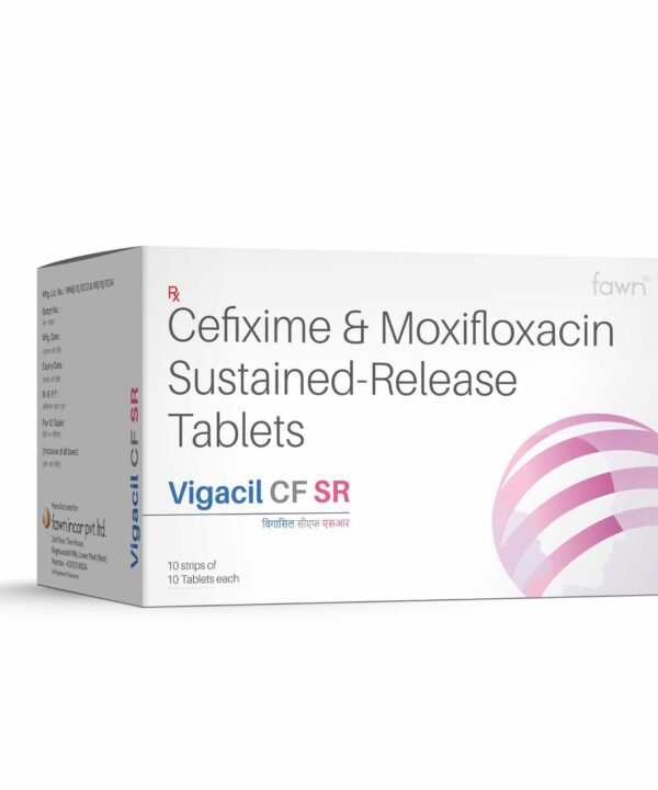 Cefixime & Moxifloxacin Sustained Release Tablets - VIGACIL CF SR - Fawn Incor