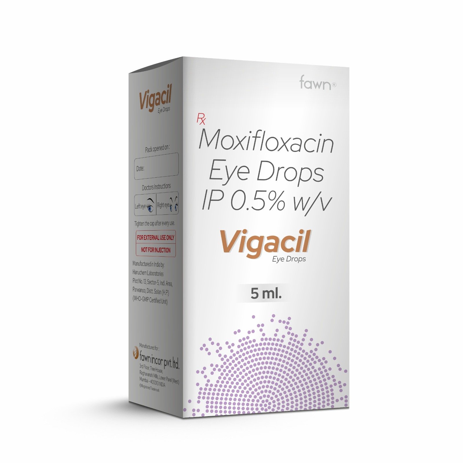 Moxifloxacin Eye Drops IP 0.5 - VIGACIL Eye Drop - Fawn Incor