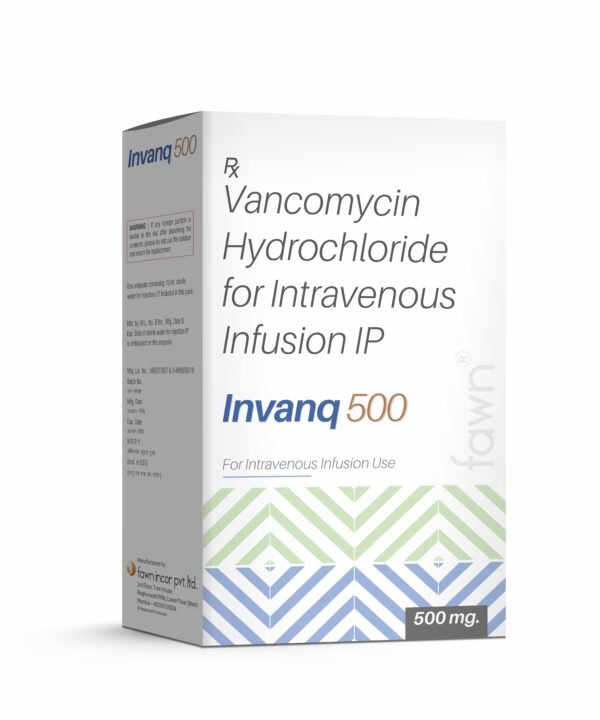 Vancomycin Hydrochloride for Intravenous Infusion IP 500 Mg - INVANQ 500 - Fawn Incor