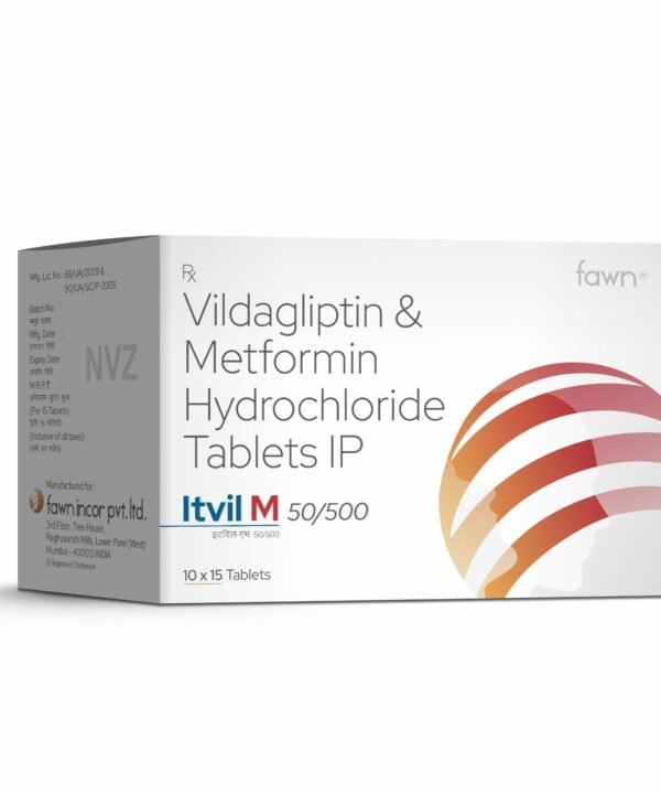 Vildagliptin & Metformin Hydrochloride Tablets - ITVIL M 50-500 - Fawn Incor