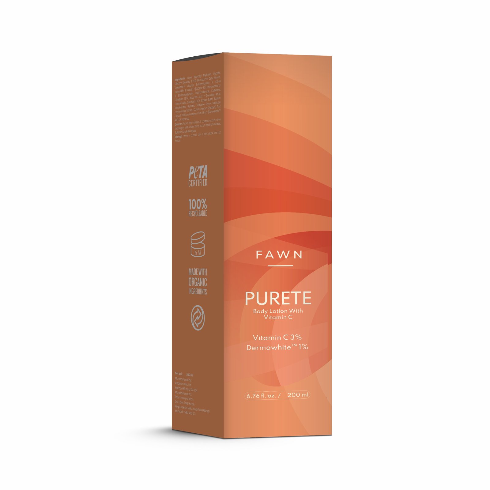 Vitamin C Body Lotion - PURETE Body Lotion - Fawn Incor