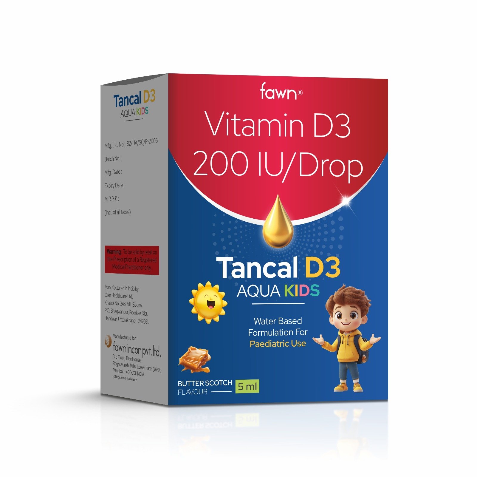 Vitamin D3 200 IU Drops - TANCAL D3 AQUA KIDS