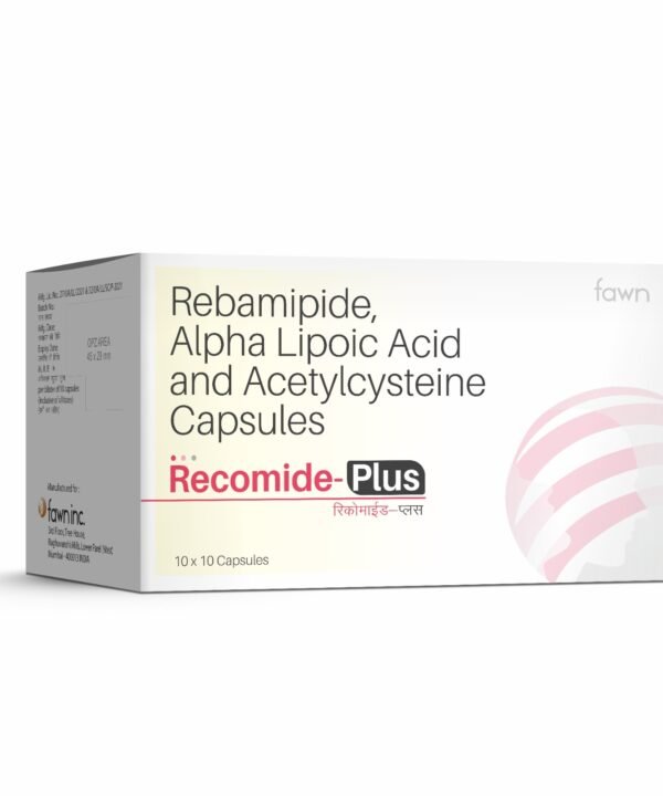 Rebamipide 100mg + Alpha Lipoic Acid 100mg + Acetylcysteine 100mg Capsules - RECOMIDE PLUS Capsules