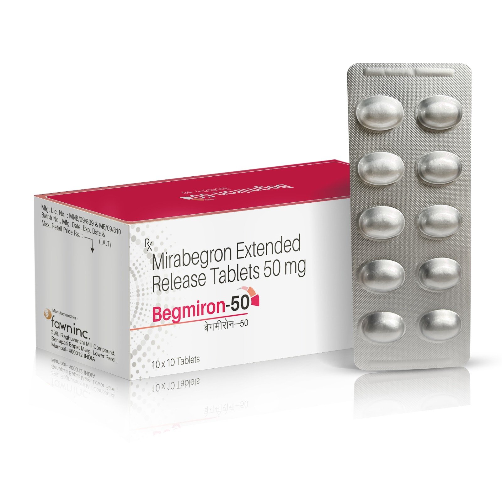 Mirabegron Extended Release Tablets 50 mg - BEGMIRON 50