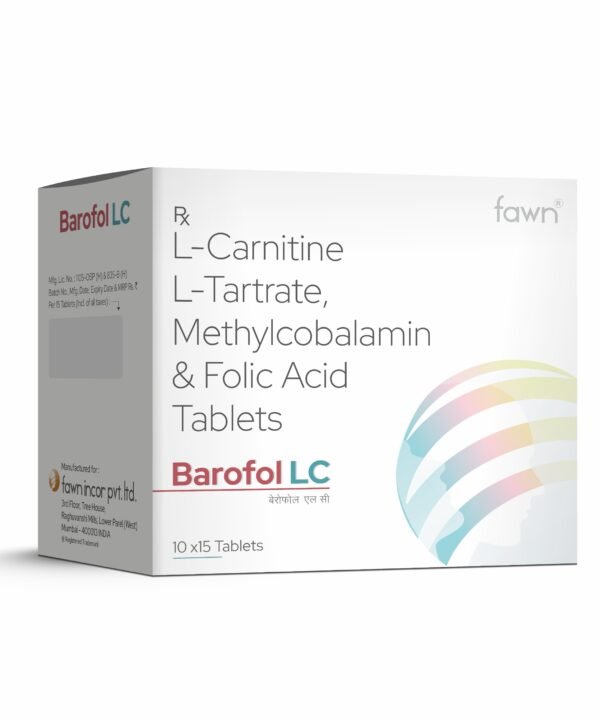 Fawn Incor - L-CARNITINE L-TARTRATE + METHYLCOBALAMIN + FOLIC ACID Tablets – BAROFOL LC Tablets