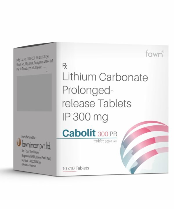 Lithium Carbonate 300 MG Prolonged Release Tablets - CABOLIT 300 PR Tablets - Fawn Incor