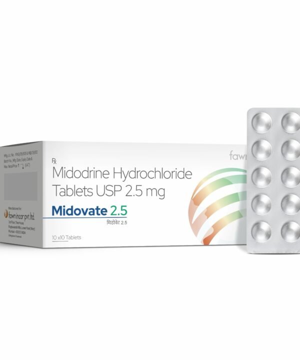 Midodrine Hydrochloride Tablets USP 2.5 MG - MIDOVATE 2.5 Tablets