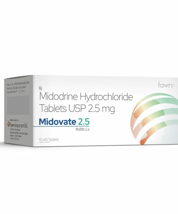 Midodrine Hydrochloride Tablets USP 2.5 MG - MIDOVATE 2.5 Tablets - Fawn Incor