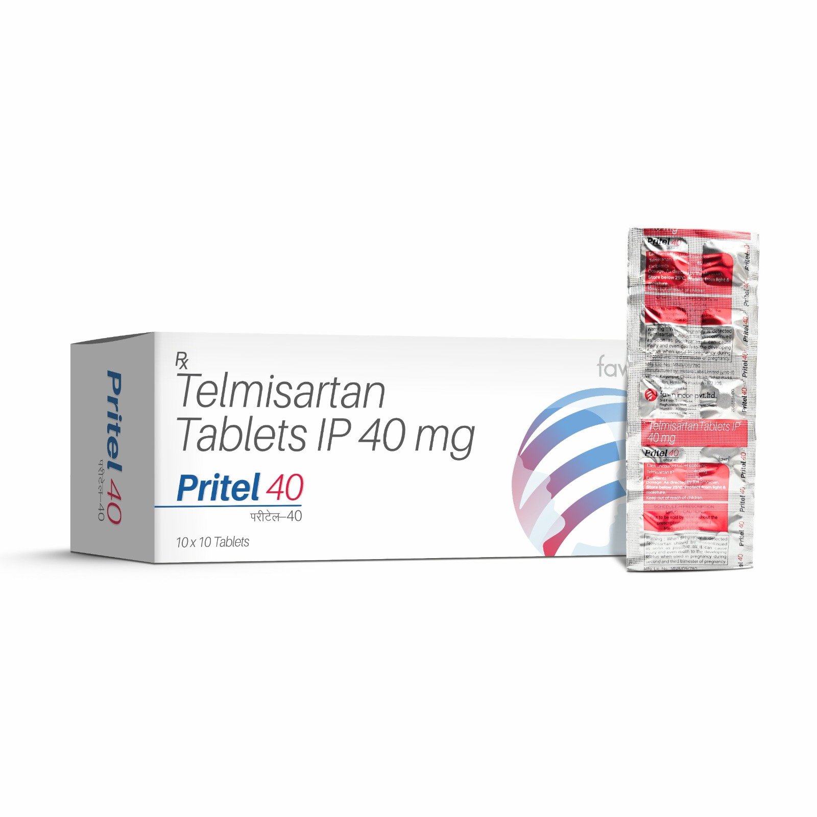 Telmisartan Tablets I.P. 40 Mg - PRITEL 40 Tablets