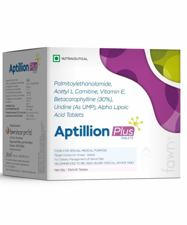 Palmitoylethanolamide, Acetyl L-Carnitine, Vitamin E, Beta-Caryophyllene, Udine, Alpha Lipoic Acid Tablets - APTILLION PLUS Tablets
