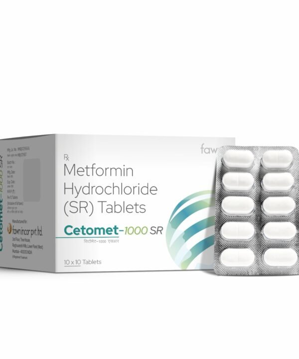 Metformin Hydrochloride 1000 Mg Sustained Release Tablets - CETOMET 1000 SR Tablets