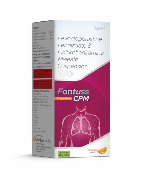 Levocloperastine Fendizoate & Chlorpheniramine Maleate Suspension - FONTUSS CPM Suspension - Fawn Incor