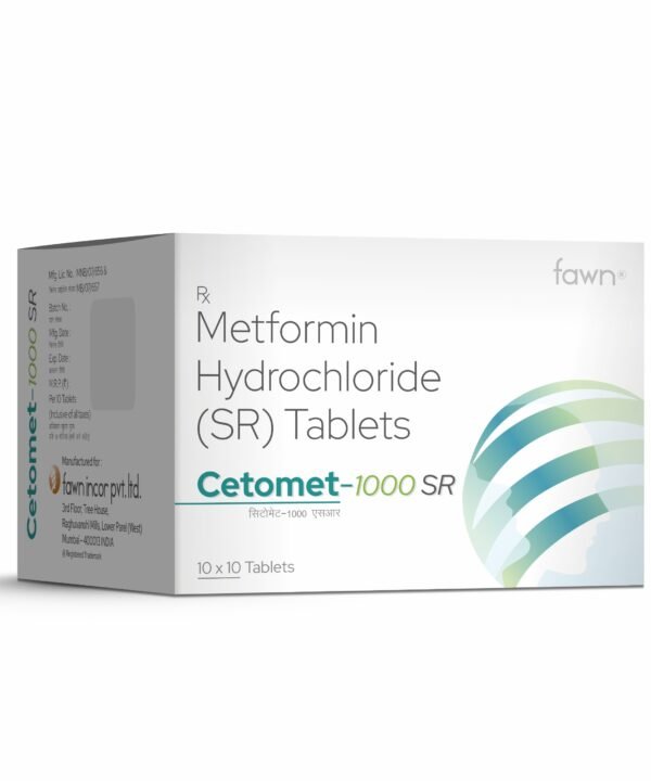 Metformin Hydrochloride 1000 Mg Sustained Release Tablets - CETOMET 1000 SR Tablets- Fawn Incor