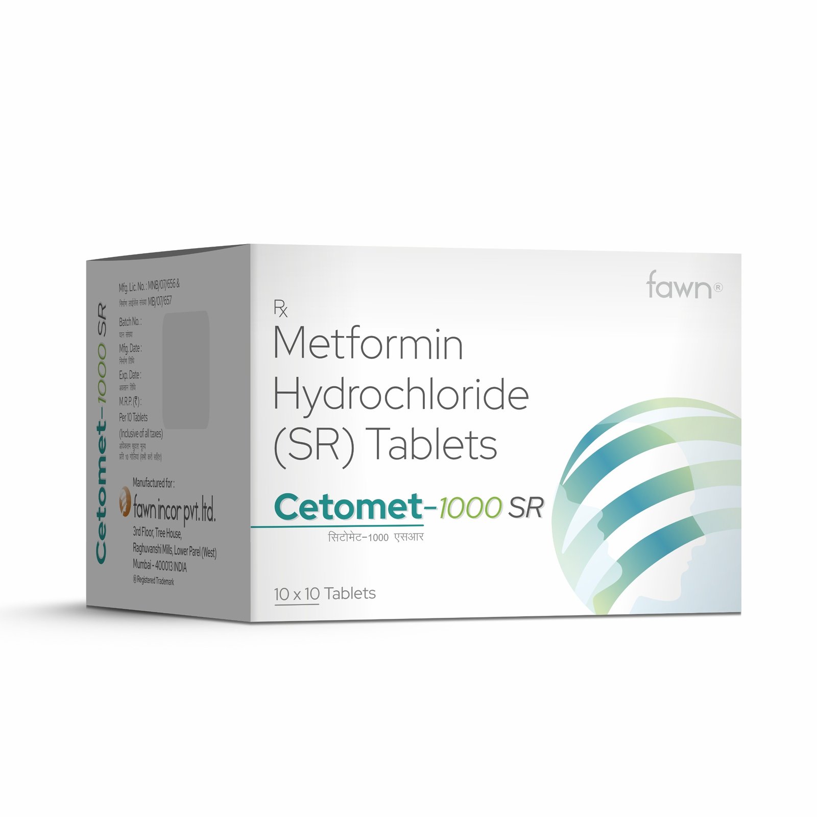 Metformin Hydrochloride 1000 Mg Sustained Release Tablets - CETOMET 1000 SR Tablets- Fawn Incor