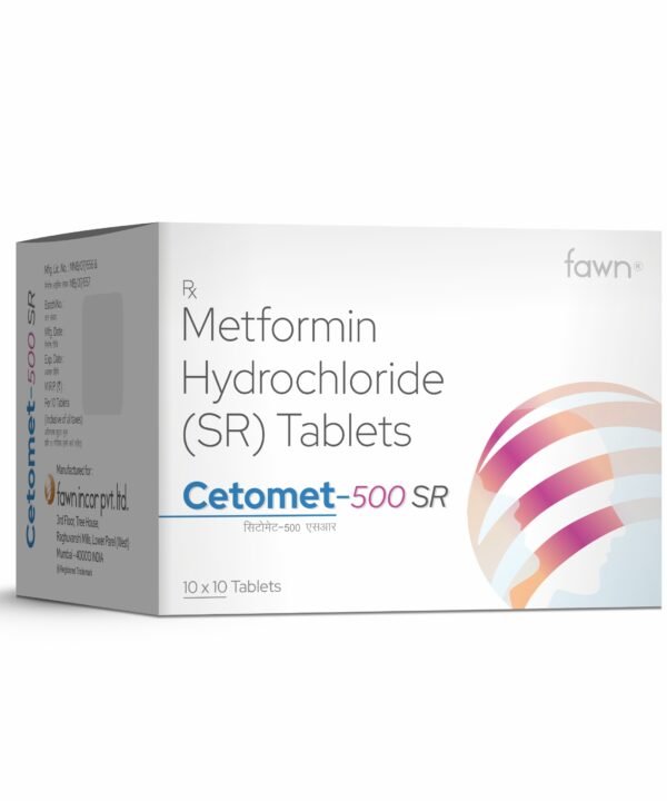 Metformin Hydrochloride Sustained Release 500 Mg Tablets - CETOMET 500 SR Tablets - Fawn Incor
