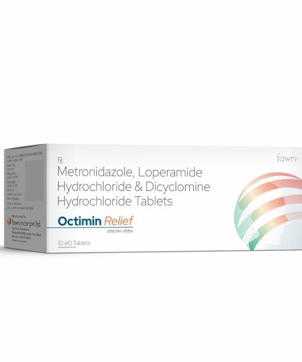 Metronidazole, Loperamide Hydrochloride & Dicyclomine Hydrochloride Tablets - OCTIMIN RELIEF Tablets