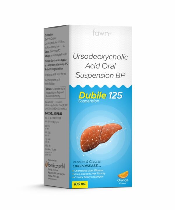 Ursodeoxycholic Acid Oral Suspension 125 Mg - DUBILE 125 - Fawn Incor