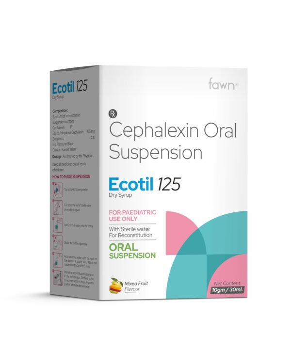 Cephalexin Oral Suspension - ECOTIL 125 Dry Syrup - Fawn Incor