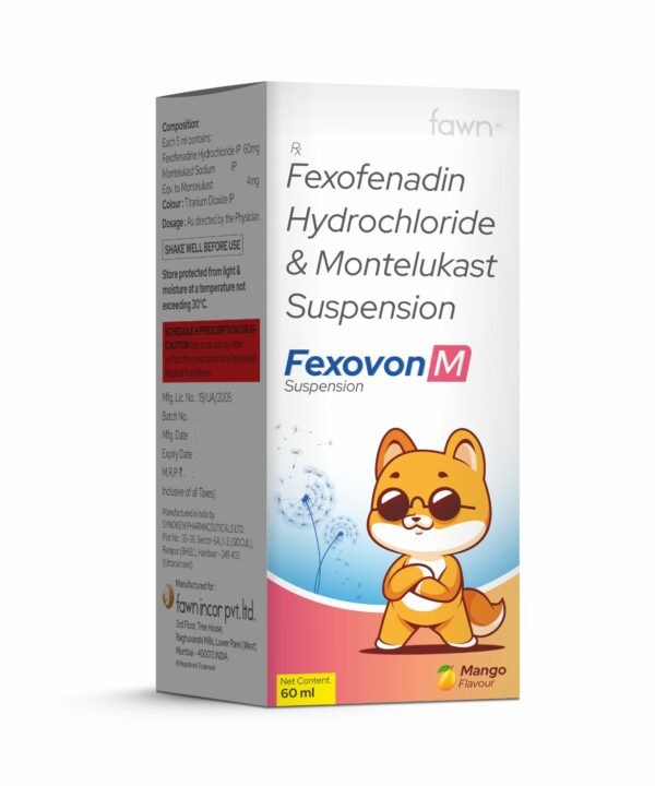 Fexofenadine Hydrochloride & Montelukast Suspension - FEXOVON M Suspension - Fawn Incor