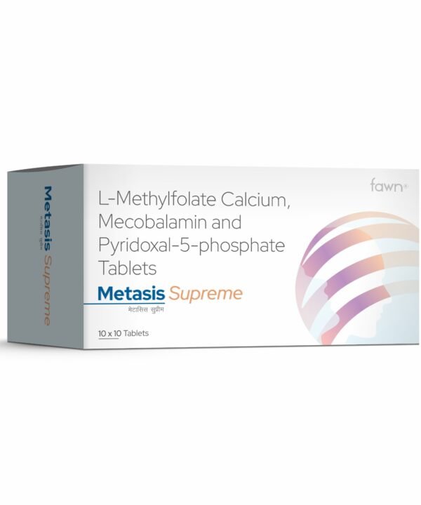 L-Methylfolate Calcium, Methylcobalamin & Pyridoxal-5-Phosphate Tablets - METASIS SUPREME by Fawn Incor
