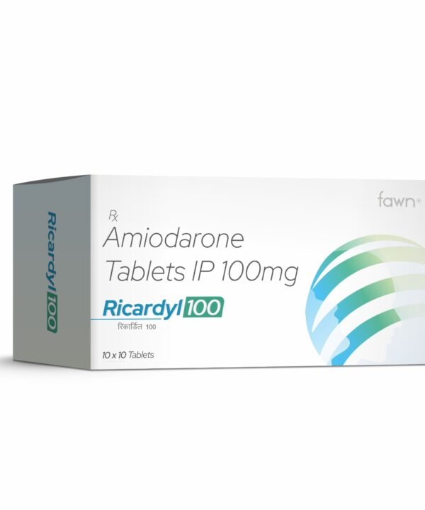 Amiodarone Tablets IP 100 Mg - RICARDYL 100 Tablets - Fawn Incor