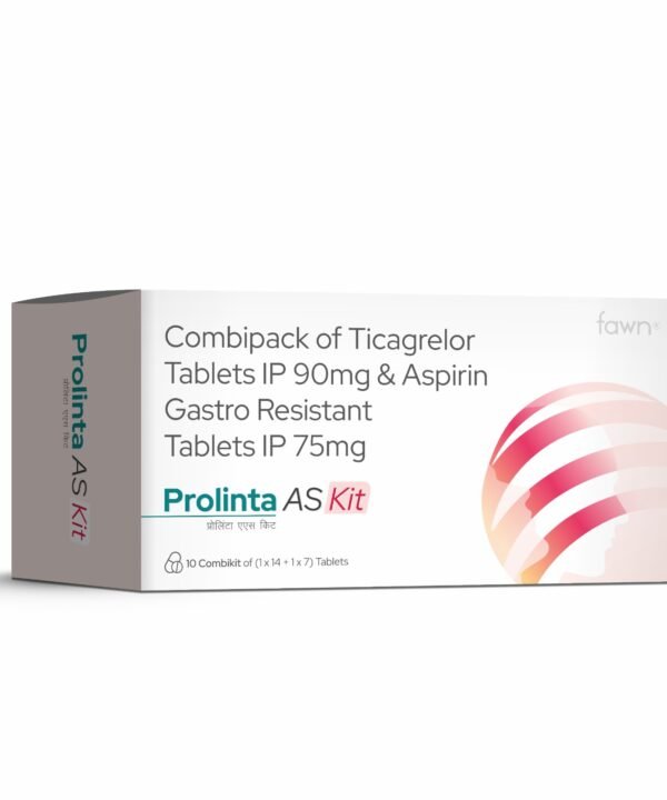 Combipack of Ticagrelor Tablets IP 90 Mg & Aspirin Gastro-resistant Tablets IP 75 Mg - PROLINTA AS Kit Tablets - Fawn Incor