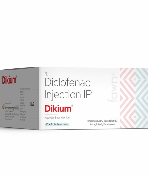 Diclofenac Injection IP 75 Mg - DIKIUM Injection - Fawn Incor