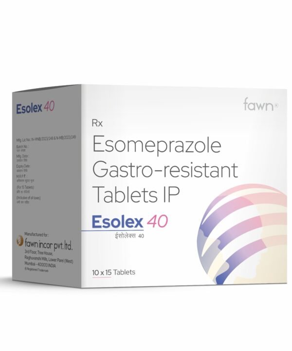Esomeprazole Gastro Resistant Tablets IP 40 Mg - ESOELX 40 Tablets - Fawn Incor